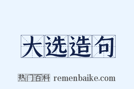 大选造句是什么意思的图片
